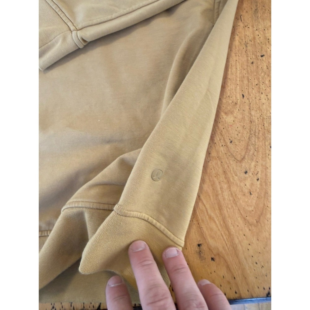 Lululemon City Sweat Pullover Hoodie Sweatshirt Men's XL Mustard Stretch LM3AUPS - Picture 2 of 6
